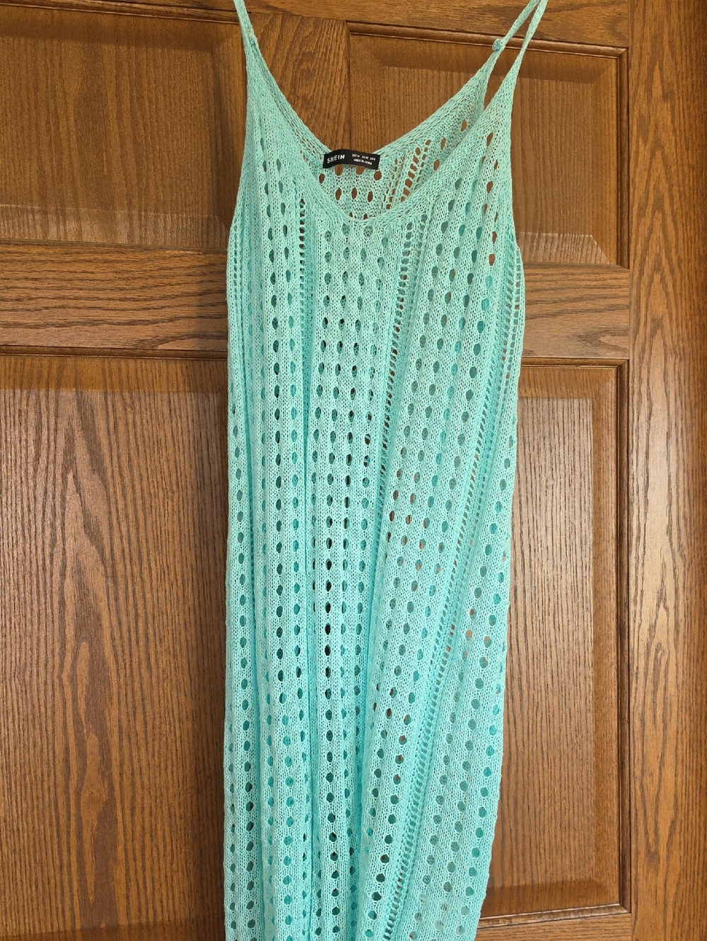Shein Sheer Mint Crochet Swimsuit Coverup